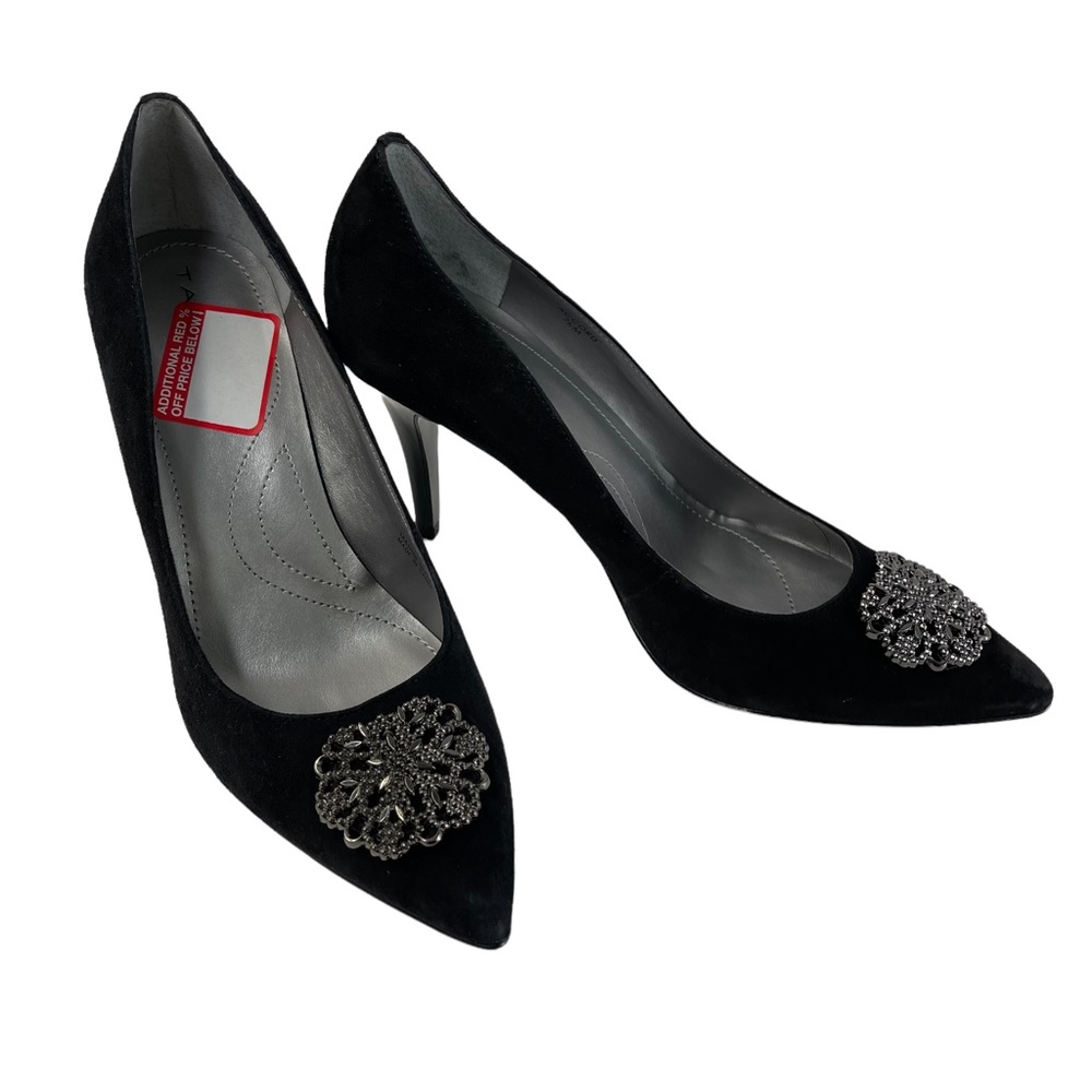 Tahari Black Suede Heels‎ Size 7.5M